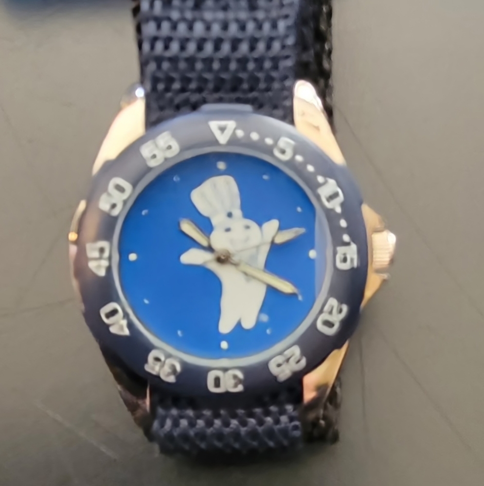 Vintage Pillsbury Dough Boy promotional watch made by Europa Watches.